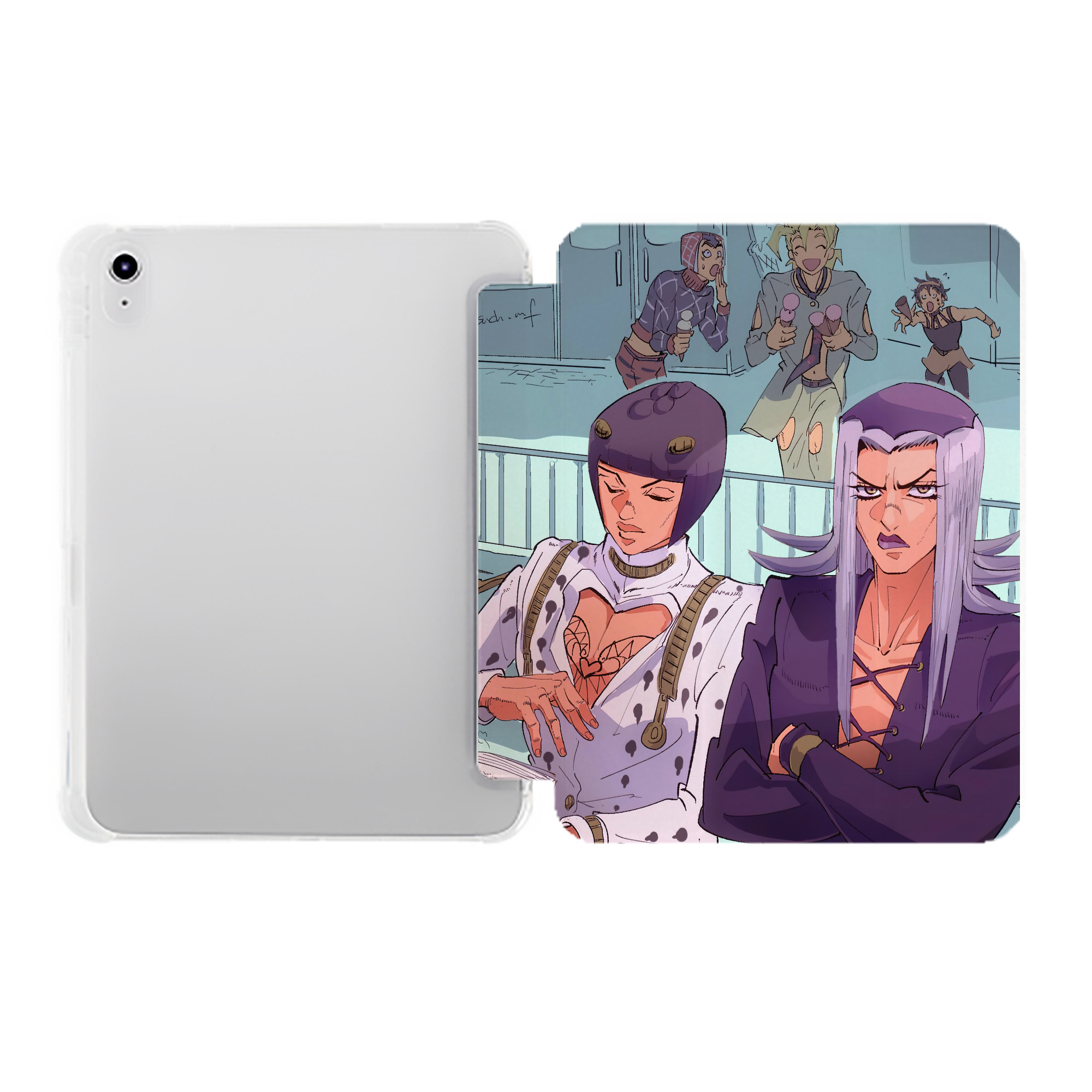 （画像用） ジョジョの奇妙な冒険 JoJo's Bizarre Adventure IPad ケース ペン収納付き 三つ折りスタンド PUレザー×シリコン 対応機種9.5/10.5/10.9インチ